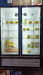 Double door glass refrigerator